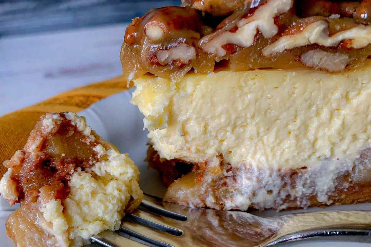 Apple Bottom Bourbon Pecan Cheesecake by Not Entirely Average