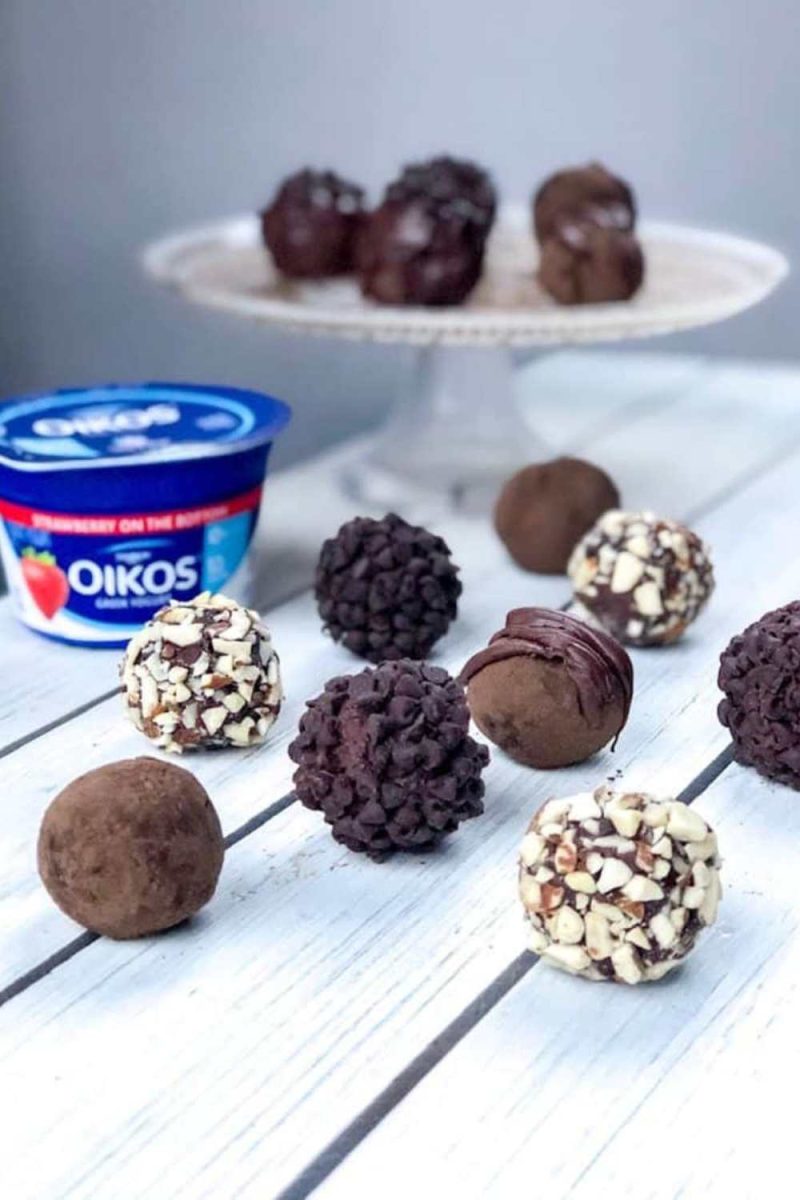 Healthy Chocolate Strawberry Yogurt Truffles by Bite Sized Kitchen