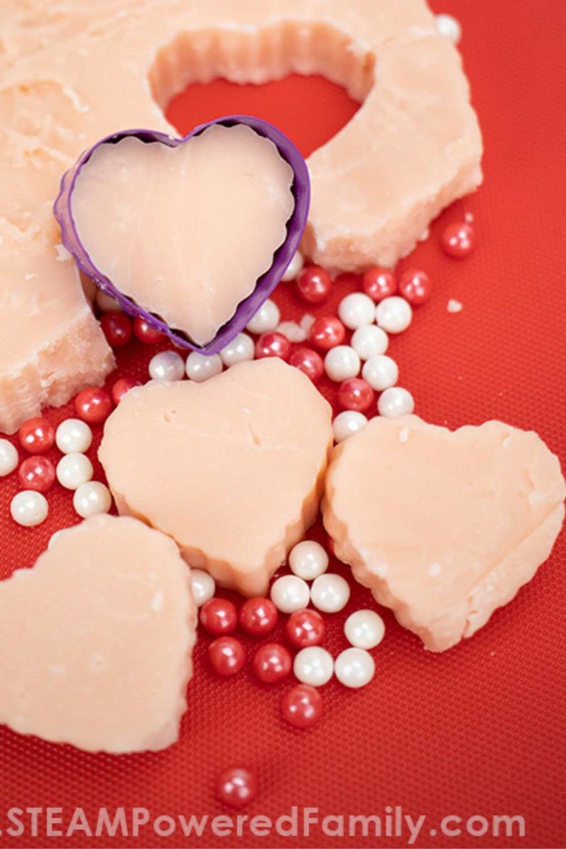 Valentine's Day Heart Fudge by STEAM Powered Family Valentine Candy Recipes Roundup